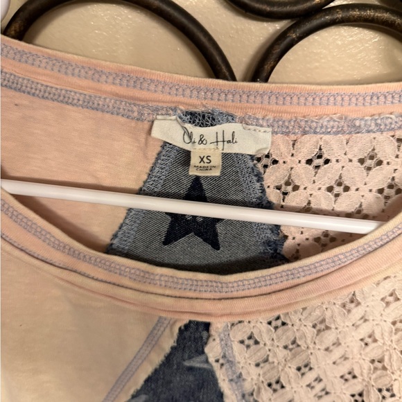 Oli & Hali Pink and Blue Star Patchwork Top - Picture 2 of 2